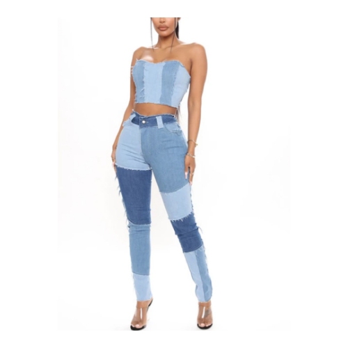 The 2025 autumn new source of ultra-elastic high-waisted fringed pencil slimming women's denim trousers