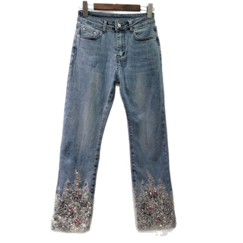 High-waisted slimming straight wide leg pants new trendy jeans