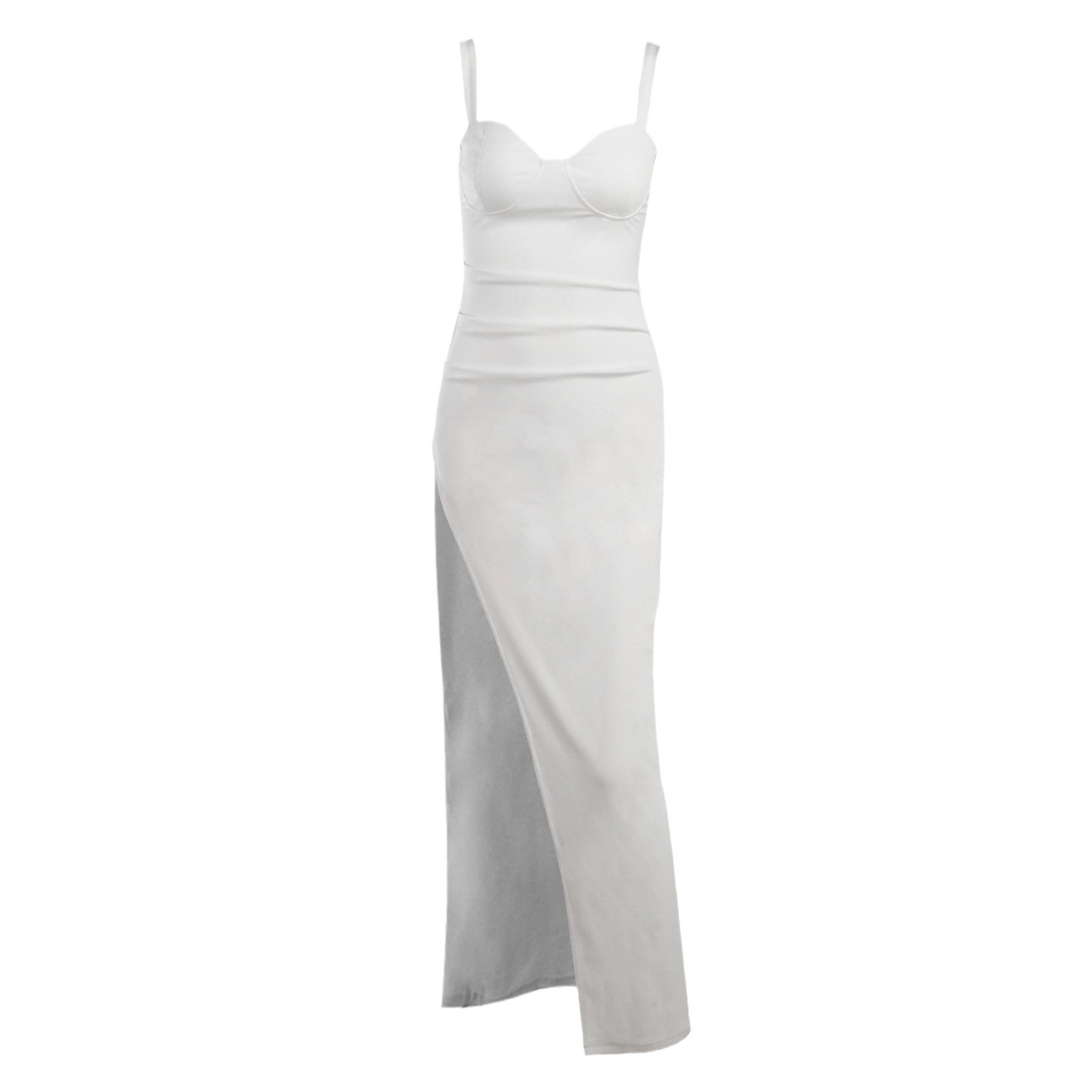 Summer halter high split slim sexy maxi solid dress custom