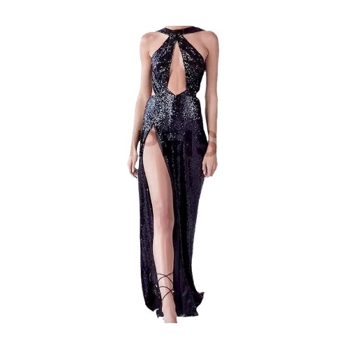 2025 Elegant Women Backless Halter Evening Dress