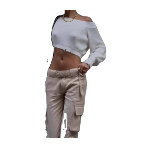 Sexy Off-Shoulder Grunge Knit Sweater Distressed