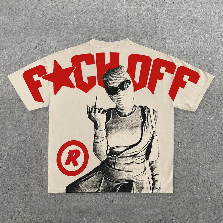 Street hip-hop English letter print Y2K retro round neck top unisex loose T-shirt fashion brand