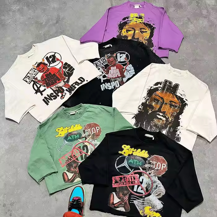 Custom Logo Men's Boxy T-Shirt Oversized Heavyweight TShirt Boxy Fit Cropped T-shirt 