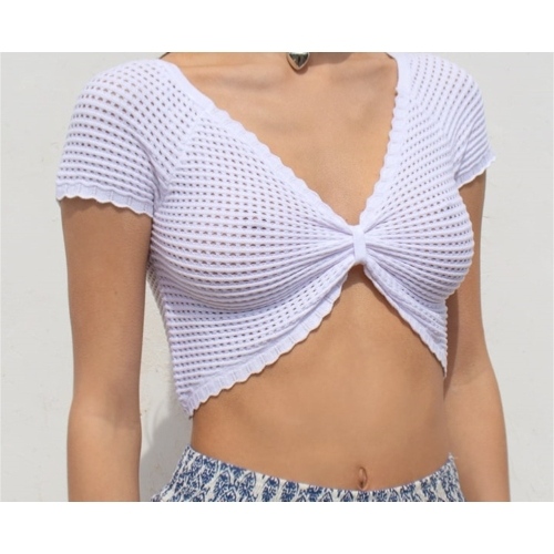 Cut-Out Tank Top Distressed Knit Bralette Grunge Crochet Streetwear 