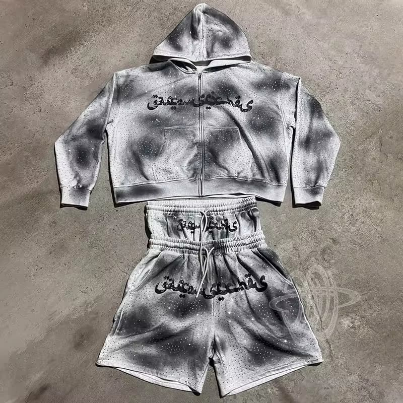 Trendy double waist Shorts Applique Embroidery Patches High Street
