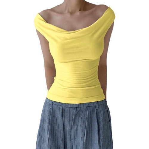 Choice Women's Summer Midriff Crop Top Tie Felt Breathable
